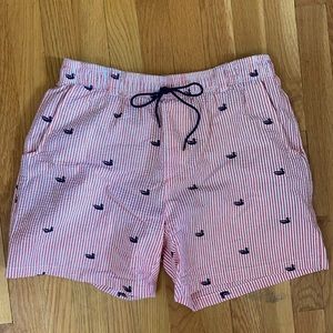 Southern Marsh Seersucker Swim Trunks